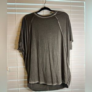 LA MIEL Gray Short Sleeve Tee Oversized Relaxed Fit